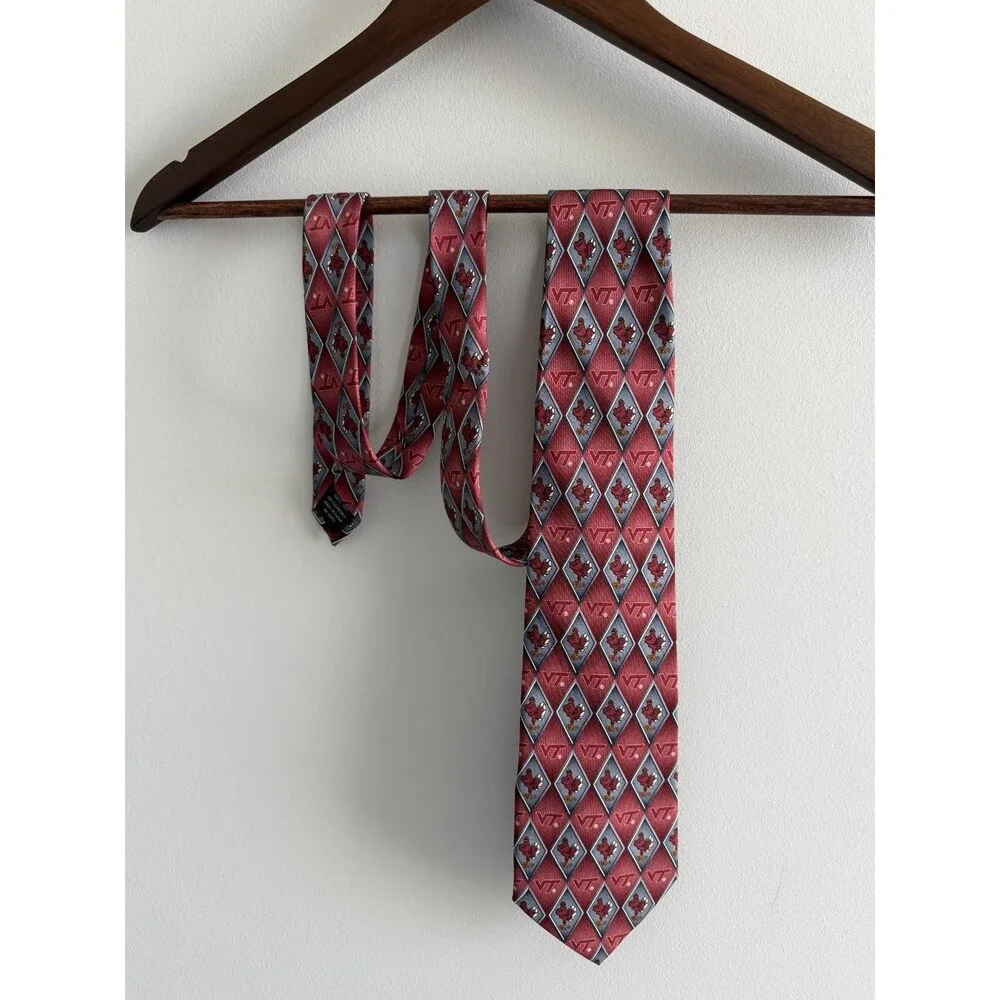 Eagle Neckwear VT Virginia Tech‎ Silk Tie Red Hokies Logo Novelty Classic